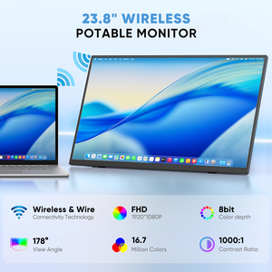 Moniteur de jeu LCD IPS sans fil WiFi 23,8 pouces 1080p HDR 120 Hz en gros, écran portable double pour ordinateur portable avec VESA - Product Image 2