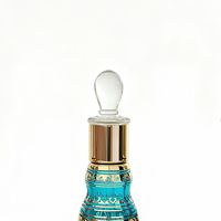 Nouvel Arrivage – Flacon de Parfum Cylindrique en Verre de 6 x 12 ml avec Bâtonnet Applicateur Doré Filigrané, Flacon Bulbeux Rechargeable pour Huile Attar, Emballage Carton