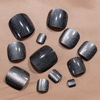 Meilleure qualité Cat Eye Glitter Press on Nails 24 couleurs Toe Nail Tips