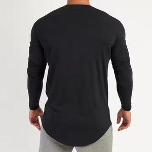 T-Shirt Sportiva Slim OEM a Maniche Lunghe, 95% Cotone 5% Elastan, Maglietta Personalizzata con Stampa per Bodybuilding - Product Image 4