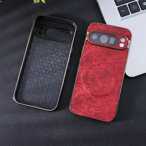 Funda magnética de cuero PU con flores Vintage para Google <span class=keywords><strong>Pixel</strong></span> 9Pro XL 8A 8 Pro, funda de carga inalámbrica suave a prueba de golpes - Product Image 6