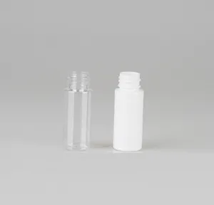 Cylinder shape 20ml 30ml transparent squeeze plastic bottle 20/410 neck size PET bottle