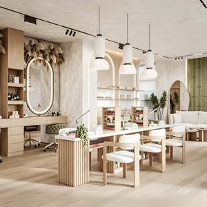 เฟอร์นิเจอร์ร้านทำเล็บ สปา ร้านเสริมสวย ครบวงจร รับออกแบบตกแต่งภายในร้านทำผม ร้านตัดผม ร้านบาร์เบอร์  รับปรับปรุงตกแต่ง - Product Image 1