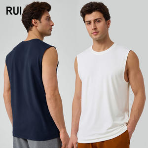 RUIQUWIN Débardeur de sport pour homme en Spandex/Coton à épaules larges, séchage rapide, évacuation de l'humidité, respirant, col rond, 300g - Product Image 1