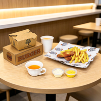 Papier d'emballage alimentaire jetable, imperméable et résistant à la graisse, personnalisé en gros, pour frites