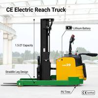 Chariot élévateur électrique 1.2T 1.5T 2T pour entrepôt frigorifique, batterie lithium, pneus PU, jambes de levage, gerbeur de palettes CE