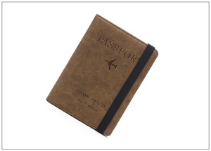 Funda de Pasaporte Personalizada de Cuero PU con RFID, Tarjetero y Cartera con Patrón de Letras, Organizador de Viaje para Pasaporte - Product Image 3