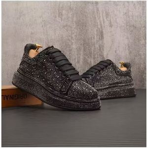 Chaussures décontractées pour hommes printemps-été, noires, tendance mode outdoor, à semelle épaisse antidérapante, style marche robuste - Product Image 2