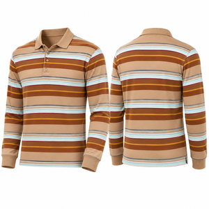 <b>Polo</b> Homme Manche Longue Retro Striped <b>Mens</b> <b>Long</b> <b>Sleeve</b> <b>Polo</b> <b>Shirt</b> Custom Logo Casual Premium OEM ODM - Product Image 2