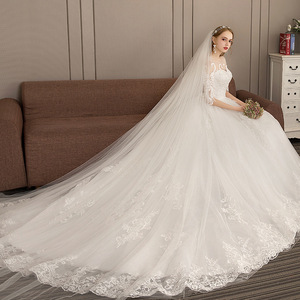 Ethereal Forest Inspired Wedding Dress 2026 New Style Slimming White Off Shoulder Bridal Gown With Train Ball Gown Empire - Product Image 1