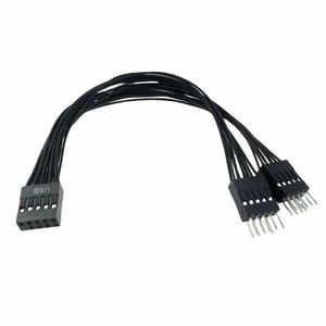 <b>Motherboard</b> Usb 2.0 Adapter Cable 9 Pin 1 To 2 Extension Splitter Black Copper Wire For <b>Computer</b> <b>Motherboard</b> - Product Image 4