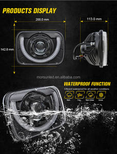 Projecteur de phare LED 5x7 pouces pour <span class=keywords><strong>Chevrolet</strong></span> <span class=keywords><strong>El</strong></span> <span class=keywords><strong>Camino</strong></span> Malibu LUV Truck, pour Toyota Land Cruiser Jeep Wrangler YJ Ford F150 - Product Image 2