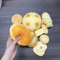 Mainan Squishy Roti Imitasi Tekstur Lembap Realistis Bahan PU Slow Rising Lucu untuk Menghilangkan Stres