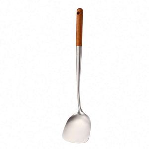 Utensilios de cocina del fabricante: Juegos de herramientas de cocina, espátulas de acero inoxidable con mango de madera - Product Image 1