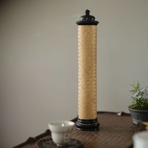 Quemador de incienso de bambú tejido, soporte de incienso de ébano para ceremonia del té, uso religioso, origen Anji - Product Image 3