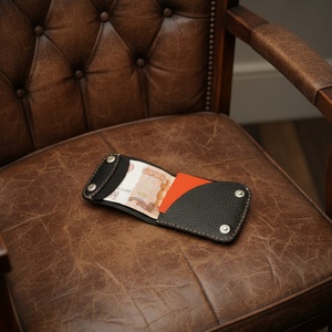 Vintage Open Bifold <b>RFID</b> <b>Blocking</b> Short <b>Wallet</b> Genuine Cow Leather Coin Purse Simple Portable Card Holder Nylon Lining Thread 7 - Product Image 5