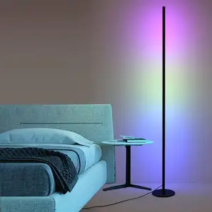 Lampu lantai kamar tidur, atmosfir permainan berubah dengan suara musik suara LED, lampu sudut lantai warna-warni