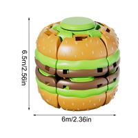 Mini Hamburger Push Gyro Rotating Fidget Cube Ball, Ornement Décoratif pour la Maison