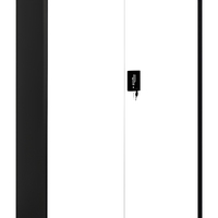 Armoire métallique noire moderne à 2 portes pour bureau, armoire de rangement en acier avec étagères réglables, casier scolaire étanche