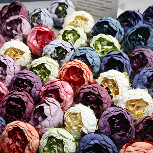 Grande tête de fleur de pivoine ronde série sombre Arrangement de fleurs nobles Tête de fleur en vrac - Product Image 5