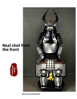 Armure Métallique de Samouraï Japonais, Style Médiéval Vintage, Portative, Réplique Authentique, Style Commandant Militaire des États Combatants, Accessoire Unisexe pour Adulte