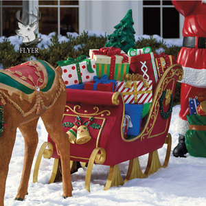 Navidad decorativo Santa trineo hecho a mano grande al aire libre decorativo Santa trineo - Product Image 2