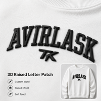Patch en relief 3D personnalisé, toucher doux, transfert thermique, couleur et taille personnalisées pour les étiquettes de vêtements, sweat-shirts, sweats à capuche