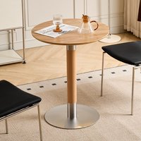 Table à manger antique rétro en acier inoxydable et bois, mobilier de bureau moderne nordique, ensembles de salle à manger pour hôtel, tables de restaurant de luxe