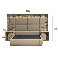 KMJ Modernes Luxus-Polsterbettgestell Queen-Size Italienisches Hauptschlafzimmer Doppelbett Lederbett Möbelset