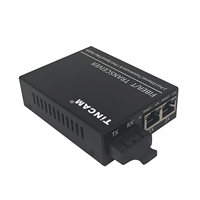 TINCAM 10/100M, 2 Puertos PoE, 1 Puerto SC, Switch PoE de Fibra Única, Conversor de Medios Dúplex para Cámaras de Seguridad CCTV e IP