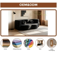 Canapé-lit convertible pliable Cloud Bubble en tissu gris anthracite, mousse haute densité, compressé sous vide, pour salon, invités et hôtels
