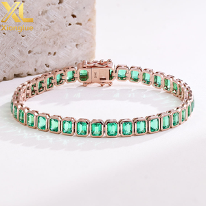 Pulseras y Brazaletes de Joyería Fina de Oro Rosa de 10K Personalizadas con Engaste de Garras para Regalo Unisex - Product Image 4