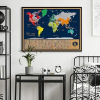 Affiche de carte du monde de luxe de haute qualité, design personnalisé à gratter avec impression UV, cadeau idéal pour les amoureux