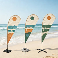 Drapeau de plage portable pour exposition et foire