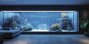 Support TV pour aquariums et <span class=keywords><strong>aquarium</strong></span> à mur vertical avec technologie intelligente intégrée, pompe à air et décor d'<span class=keywords><strong>aquarium</strong></span> en bois flotté - Product Image 6