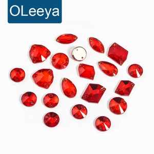 OLeeya - Cristales de Vidrio para Coser al por Mayor, Calidad Premium 5A, 20 Piezas, Mezcla de Formas, Piedras Preciosas, Parte Posterior Plana, para Accesorios de Ropa - Product Image 1