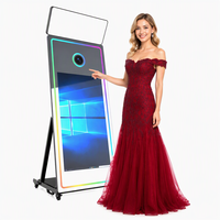 Nouvelle Cabine Photo Miroir Magique sur Pied 2026, Photobooth LED avec Cadre, Appareil Photo et Imprimante pour Location Mariages et Événements