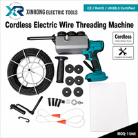 Machine à enfiler les fils électriques sans fil avec câble en acier, disques guides et manivelle pour le tirage de câbles dans les conduites