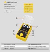 Probador de Bobina de Encendido Automotriz con Frecuencia de Trabajo Ajustable de 0-6000 rpm, Analizador y Probador de Bujías para Vehículos de Gasolina de 12V