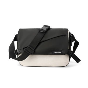 Color Blocking Fashionable Outdoor Sports Leisure Cross-Border New Men's Large-Capacity PU Leather Shoulder Messenger <b>Bag</b> - Product Image 2