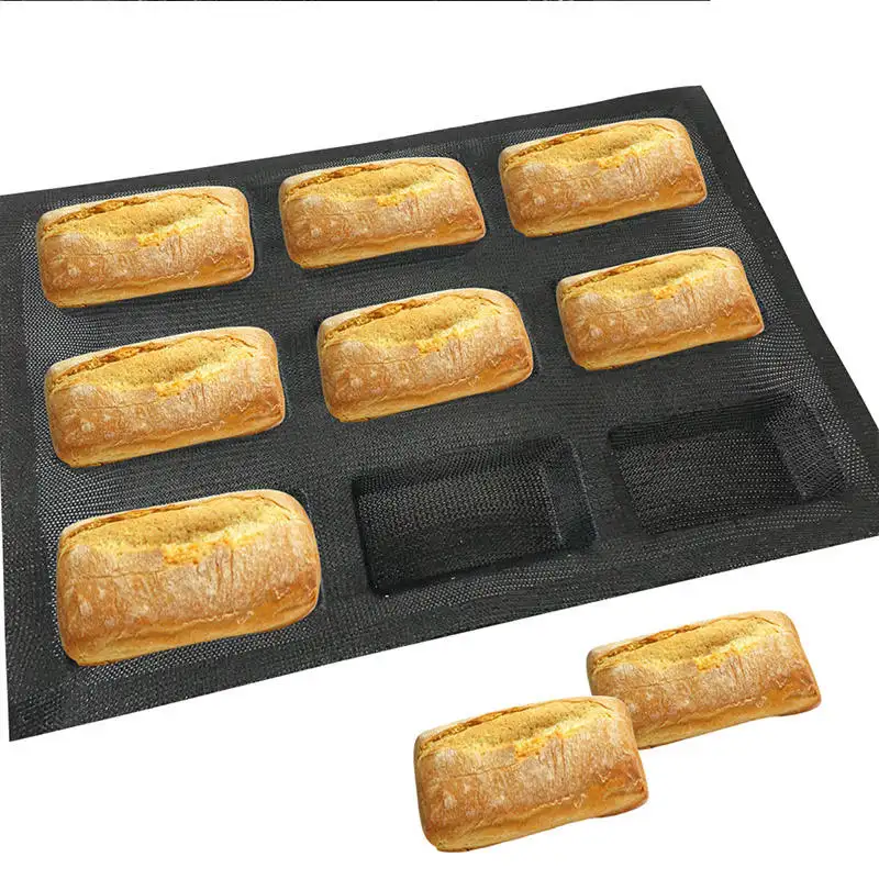 Molde para hornear pan francés de silicona de fábrica profesional, molde para Baguette oblongo, formas de pan