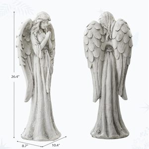 Statue d'ange gardien en résine artistique <span class=keywords><strong>de</strong></span> style nordique avec base stable, personnalisable pour la décoration extérieure <span class=keywords><strong>de</strong></span> jardin, patio et cour. - Product Image 3