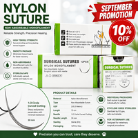 Fil de Suture Stérile en Nylon Monofilament Chirurgical – Diverses Tailles – Usage Vétérinaire, Clinique et Hospitalier