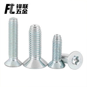 Tornillo autorroscante de cabeza avellanada galvanizado en zinc azul blanco de grado 10.9 Fenglian con bloqueo para automoción y electrodomésticos - Product Image 2
