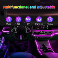 Luz Ambiental para Auto Ultra Brillante a Todo Color, Control Inteligente por Aplicación, Tira de Luz RGB Profesional para Interiores, Herramienta Multiescena