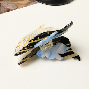 QianJin özelleştirilmiş asetat sevimli gelişmiş saç aksesuarları kadınlar için aydınlık bulut balina saç pençe klipsleri - Product Image 3