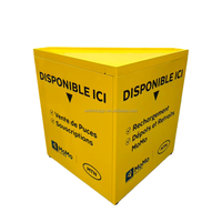FLOWVISUAL Blue Africa Comptoir de service mobile pliable en métal pour MTN Triangle, en matériaux recyclés, avec affichage de logo personnalisé