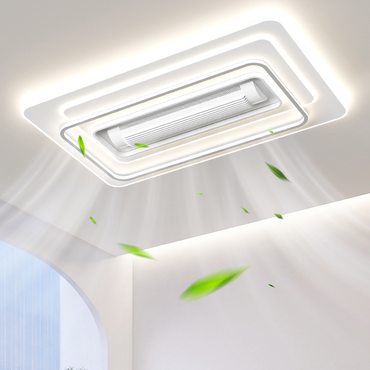 Morden Simple Minimalist Stainless Steel Acrylic Living Room Bedroom Intelligent App Remote Control Voice Fan Ceiling Light