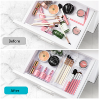 Organisateur de tiroirs de 25 pièces pour le maquillage, le bureau Boîtes de rangement en plastique PET Bacs 4 tailles pour les cuisines, les salles de bain, coiffeuse