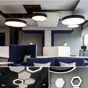 Plafonnier LED géométrique moderne en acier inoxydable, design carré, hauteur réglable, corps doré, haute luminosité 3500K lumière du jour - Product Image 4